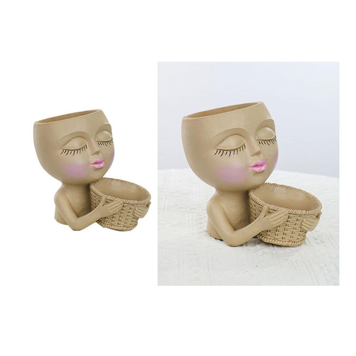 Flower Holder Large Capacity Statue Flowerpot Khaki