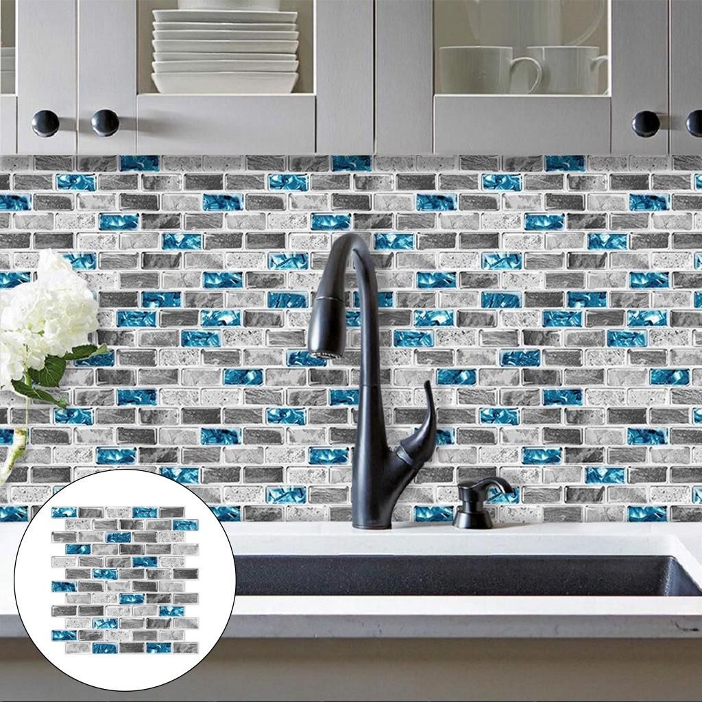 3D Marble Tile Backsplash Wallpaper 12X12in For Kitchen Style 1