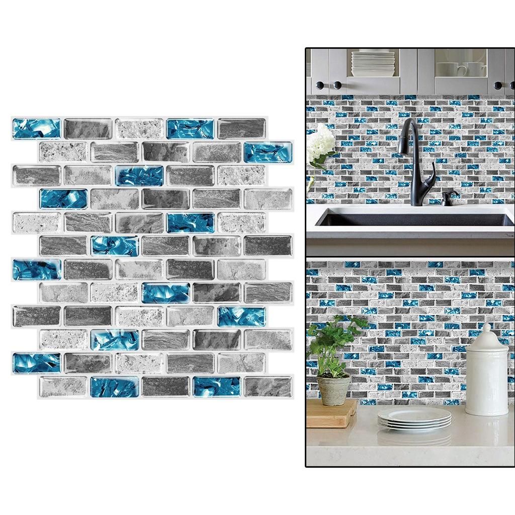 3D Marble Tile Backsplash Wallpaper 12X12in For Kitchen Style 1