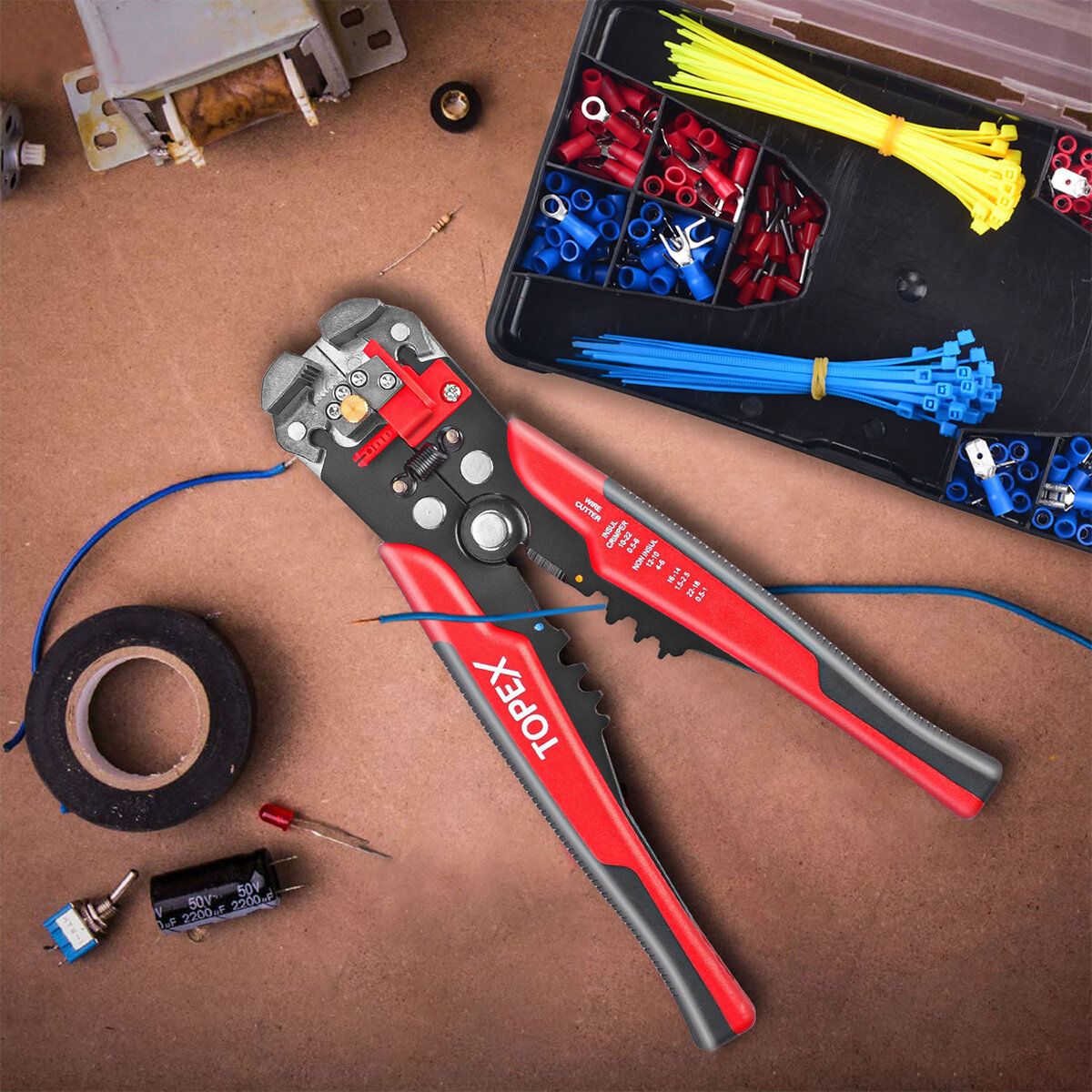 260-Piece Wire Stripper Self-Adjustable Crimper Plier Set