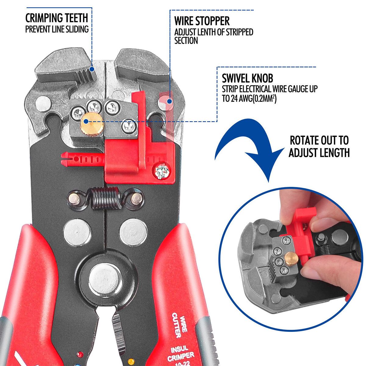 260-Piece Wire Stripper Self-Adjustable Crimper Plier Set