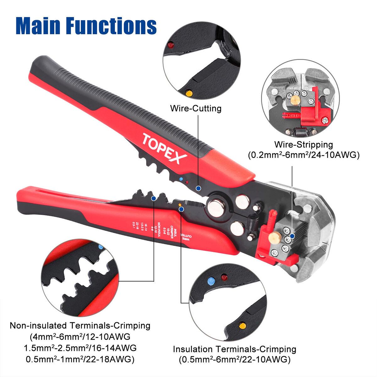 260-Piece Wire Stripper Self-Adjustable Crimper Plier Set