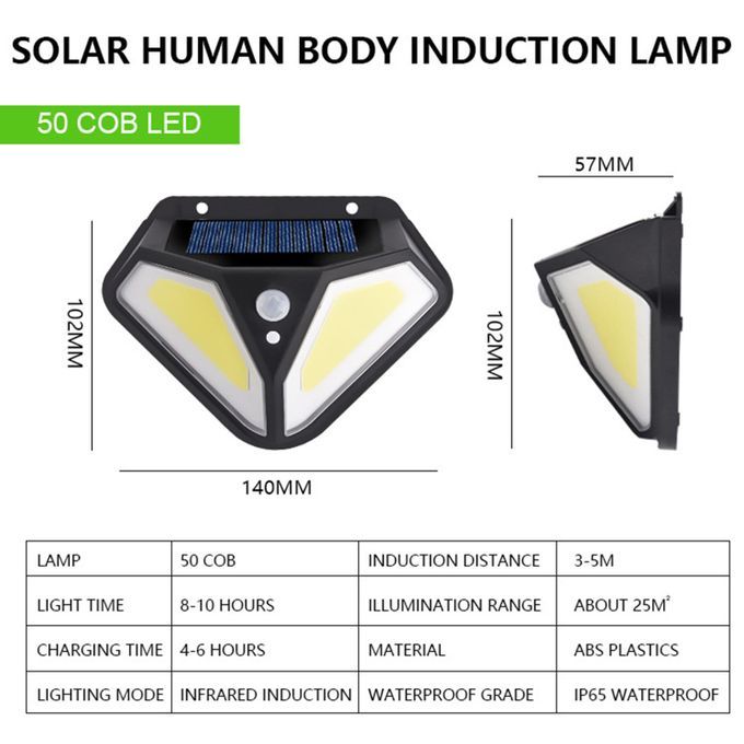 Solar Wall Light On Both Sides 102LED Human Body Induction