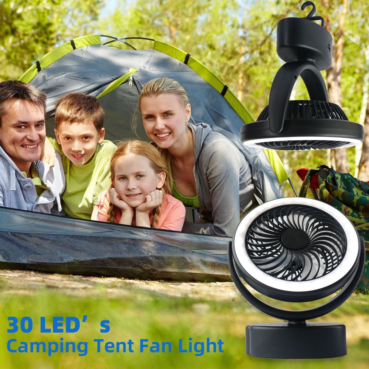 New Arrival Outdoor Camping Light Charging Camping Tent Fan