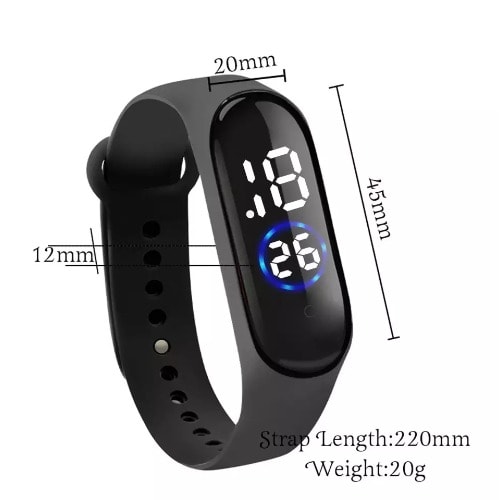 Touch Screen LED Sports Watch - Black