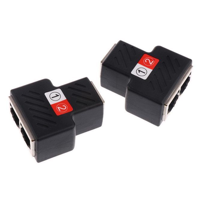 2x 2 Pieces Splitter Adapter 1 To 2 Dual Female Port