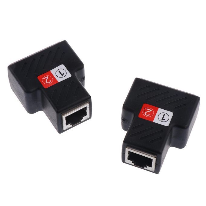 2x 2 Pieces Splitter Adapter 1 To 2 Dual Female Port