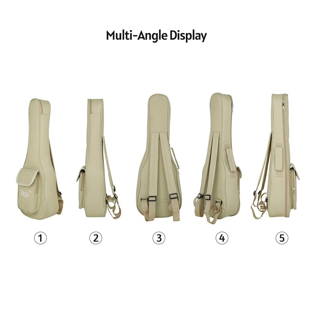 IRIN Ukulele Shoulders Bag Thickened Cotton Bag Waterproof Bag Padded Backpack for 24 Inch Ukulele Small Guitar