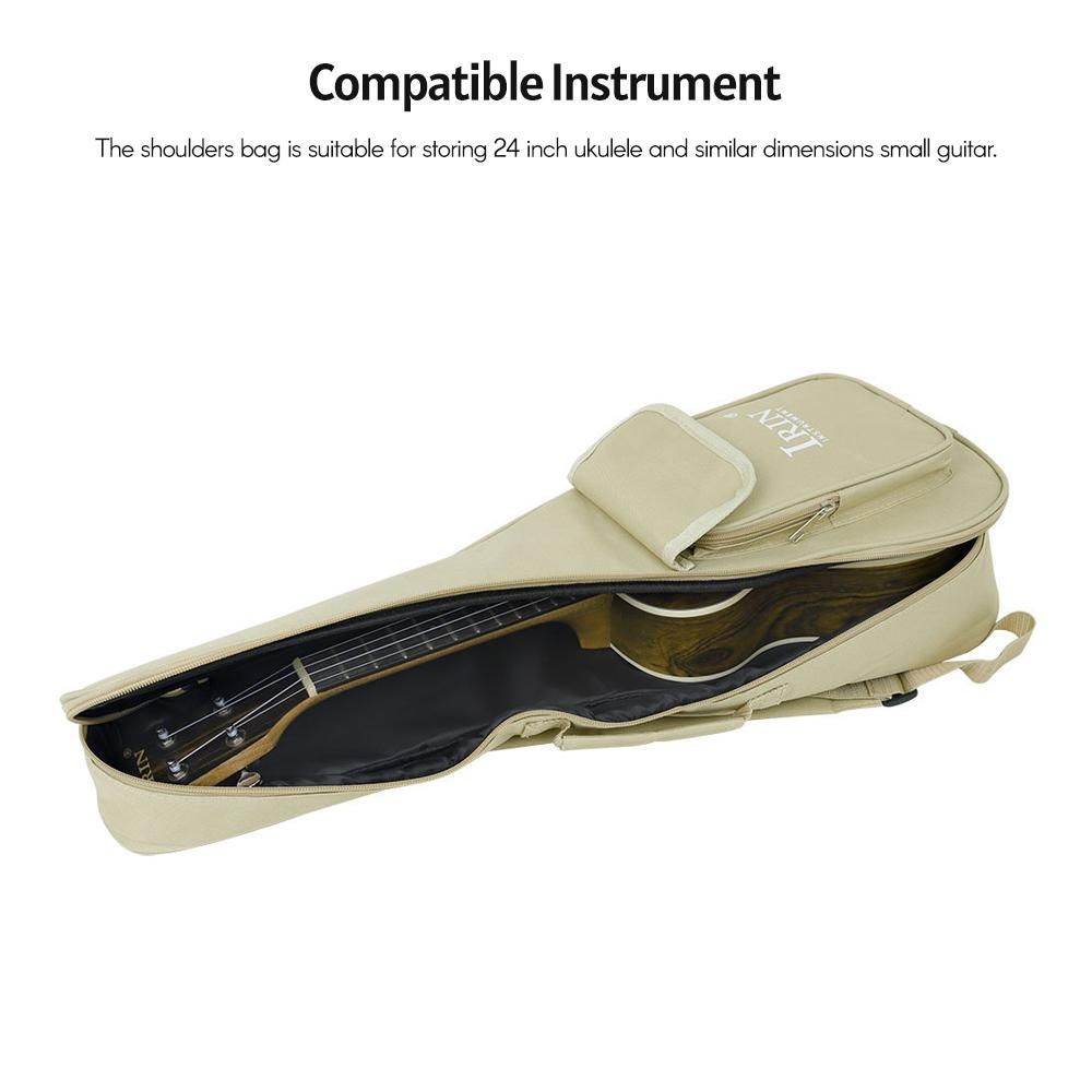 IRIN Ukulele Shoulders Bag Thickened Cotton Bag Waterproof Bag Padded Backpack for 24 Inch Ukulele Small Guitar