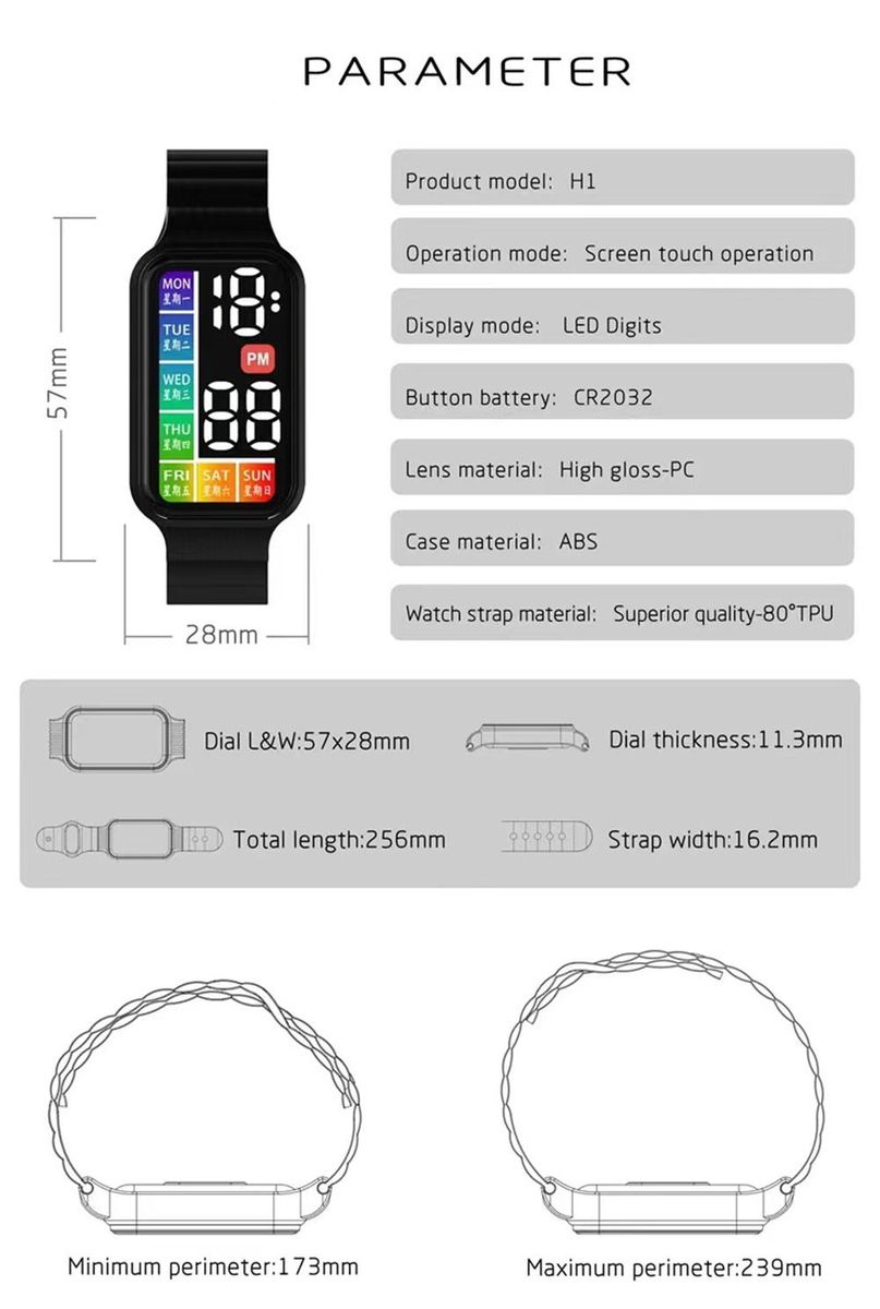 LED digital electronic Sports Watch - unisex