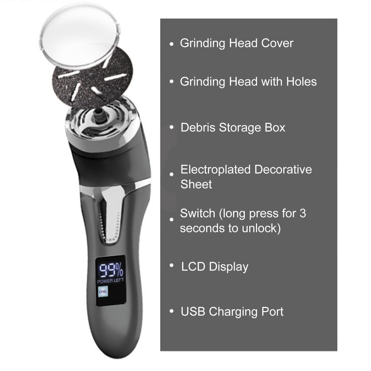 Electric Foot Callus Remover Kit Portable Foot File Pedicure