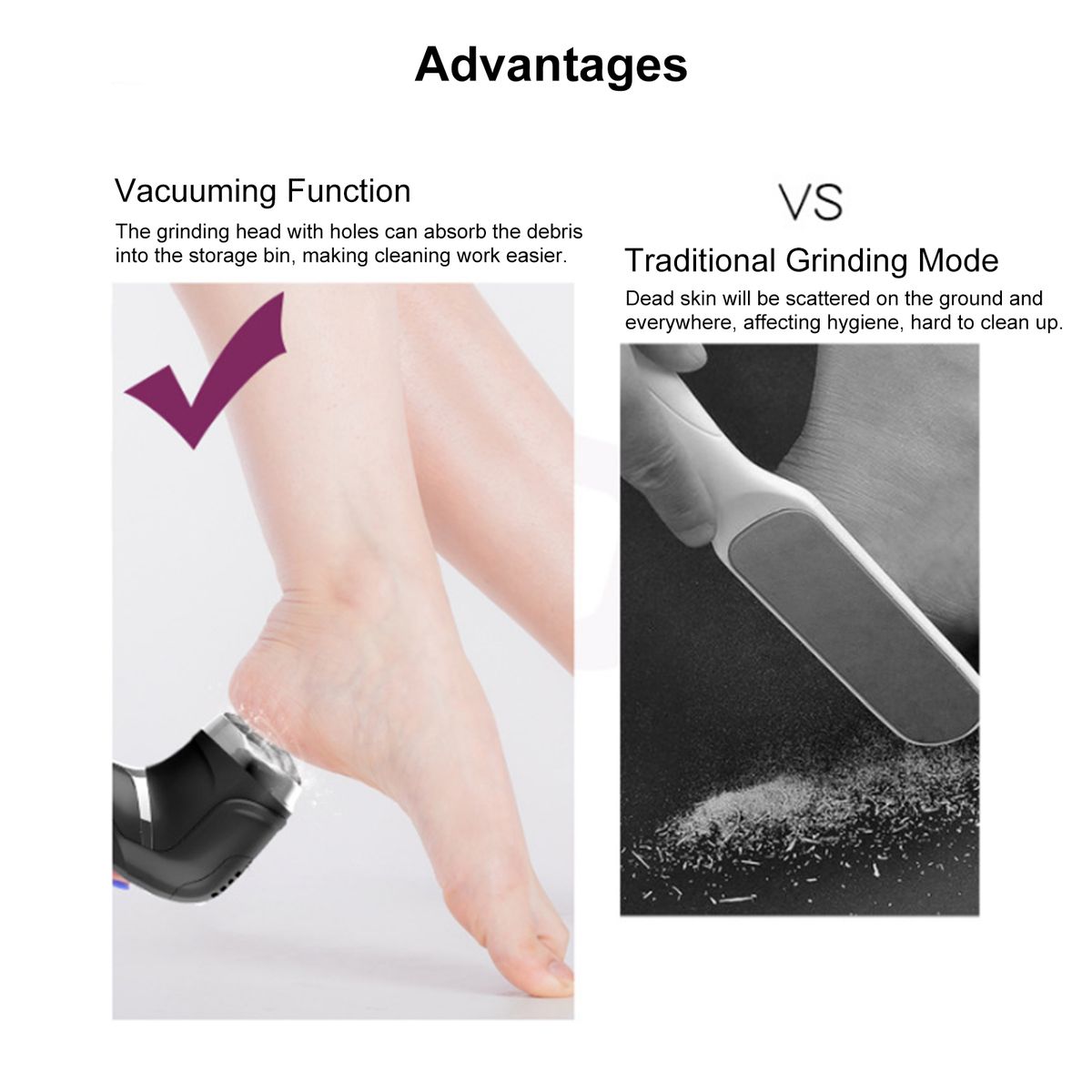 Electric Foot Callus Remover Kit Portable Foot File Pedicure