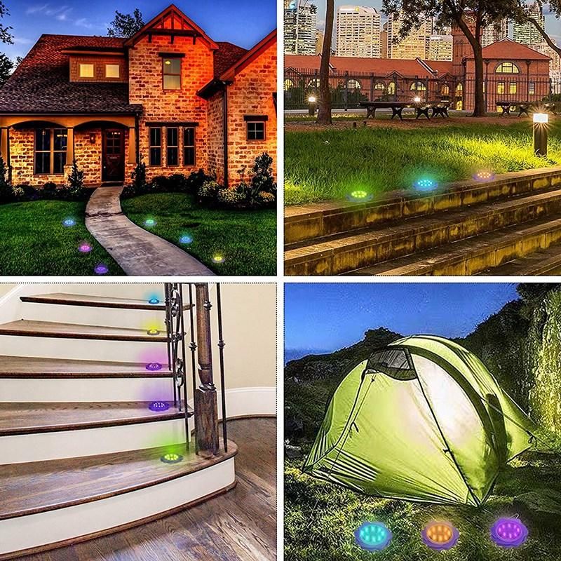 8Pcs LED Solar Ground Lights RGB Color Changing Solar