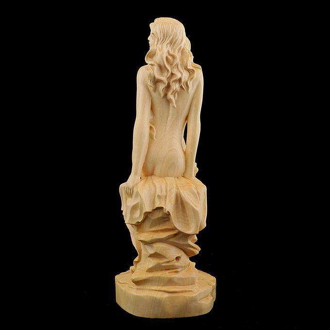 European Style Wooden Beauty Statue People Figurine Sculpture Full