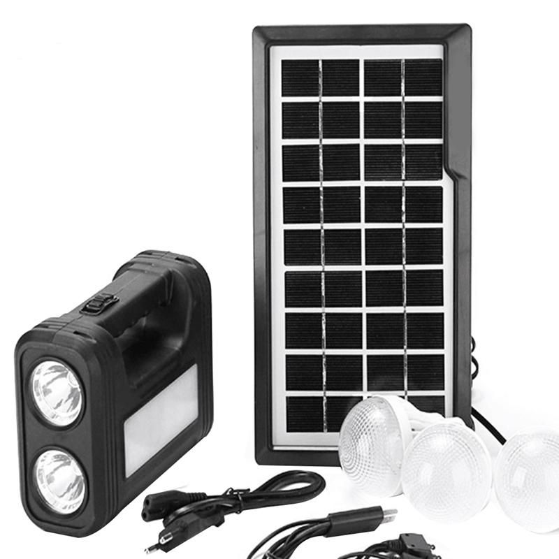 3.5W Solar Panel Light 3 Bulb Set Flashlight Ene