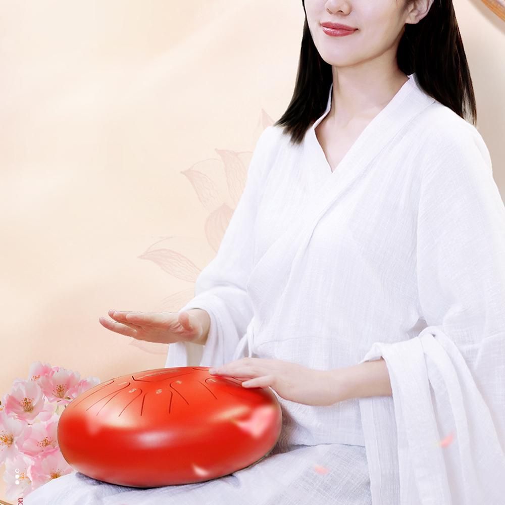 10 Inch Steel Tongue Drum 11 Notes Handpan Drum with Drum Mallet Finger Picks Percussion for Meditation Yoga