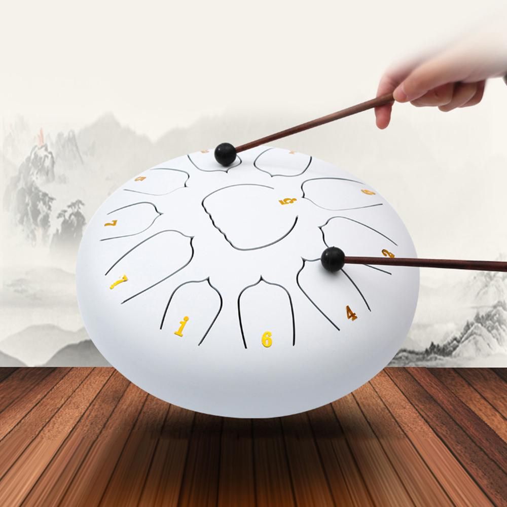 10 Inch Steel Tongue Drum 11 Notes Handpan Drum with Drum Mallet Finger Picks Percussion for Meditation Yoga