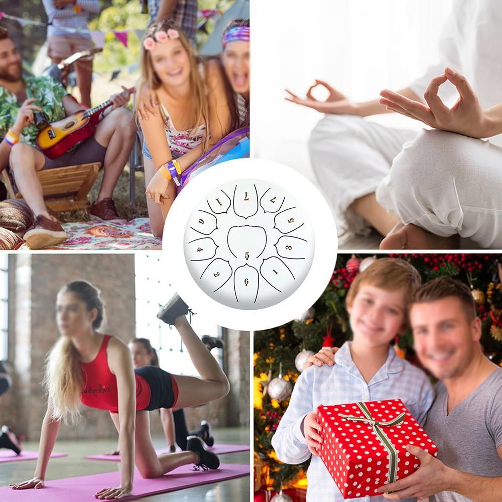 10 Inch Steel Tongue Drum 11 Notes Handpan Drum with Drum Mallet Finger Picks Percussion for Meditation Yoga