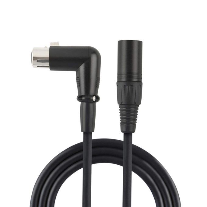 XLR Male To Female Right Angle Plug Cable Extension Cord Connector 1m