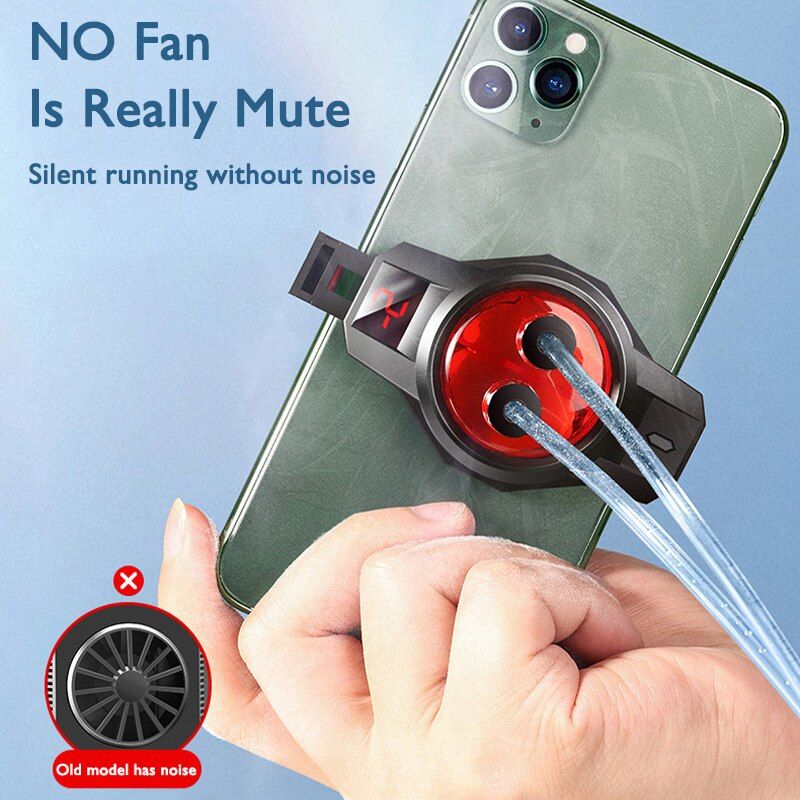 Portable Phone Cooler Mute Water Cooling Smart Temperature Display Semiconductor Phone Clip Cooling Fan Radiator Game Heat Sink