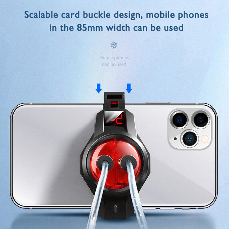 Portable Phone Cooler Mute Water Cooling Smart Temperature Display Semiconductor Phone Clip Cooling Fan Radiator Game Heat Sink