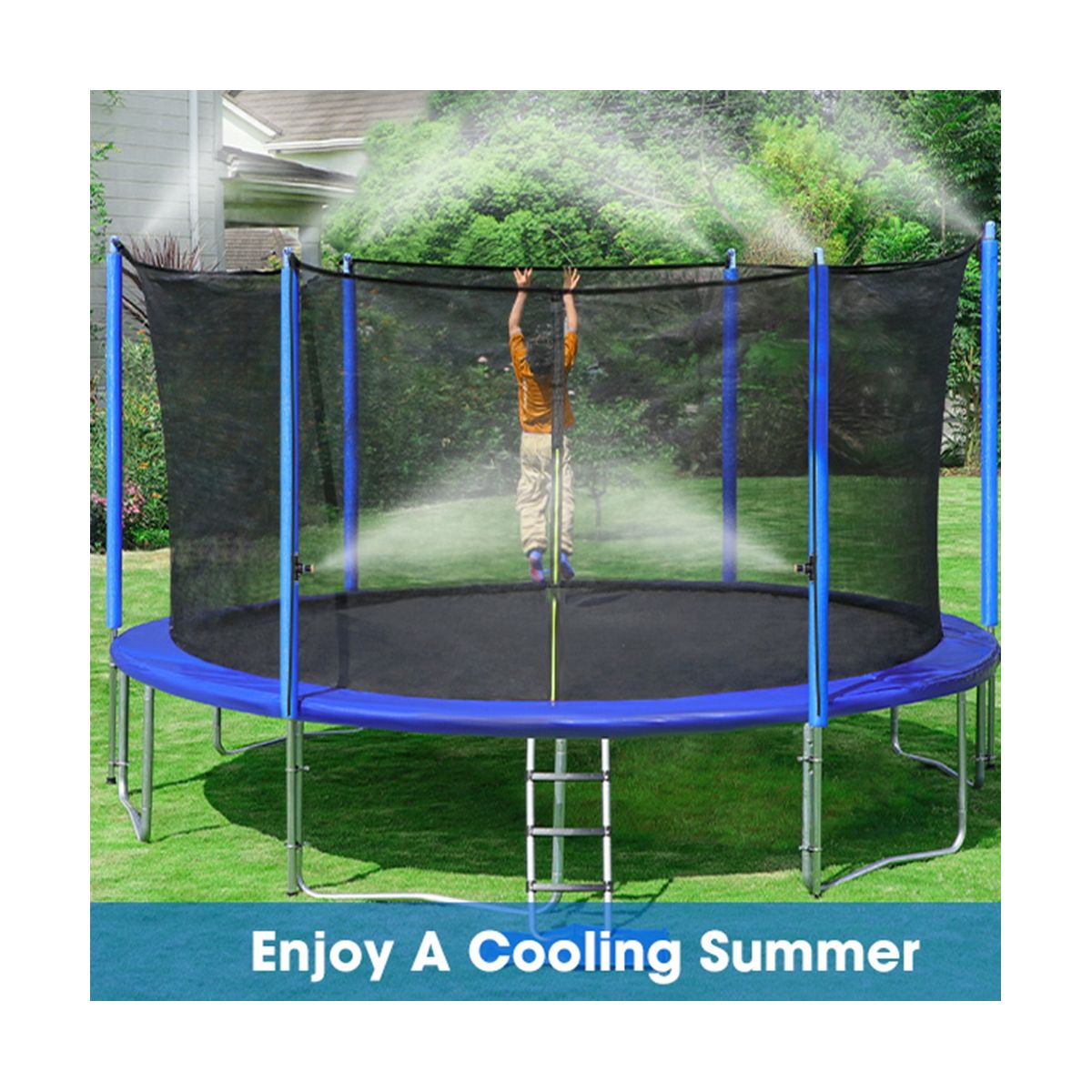 Misting Cooling System DIY 33 FT10M Misting Line 12Brass Mist Nozzles for Patio Waterpark Garden Trampoline