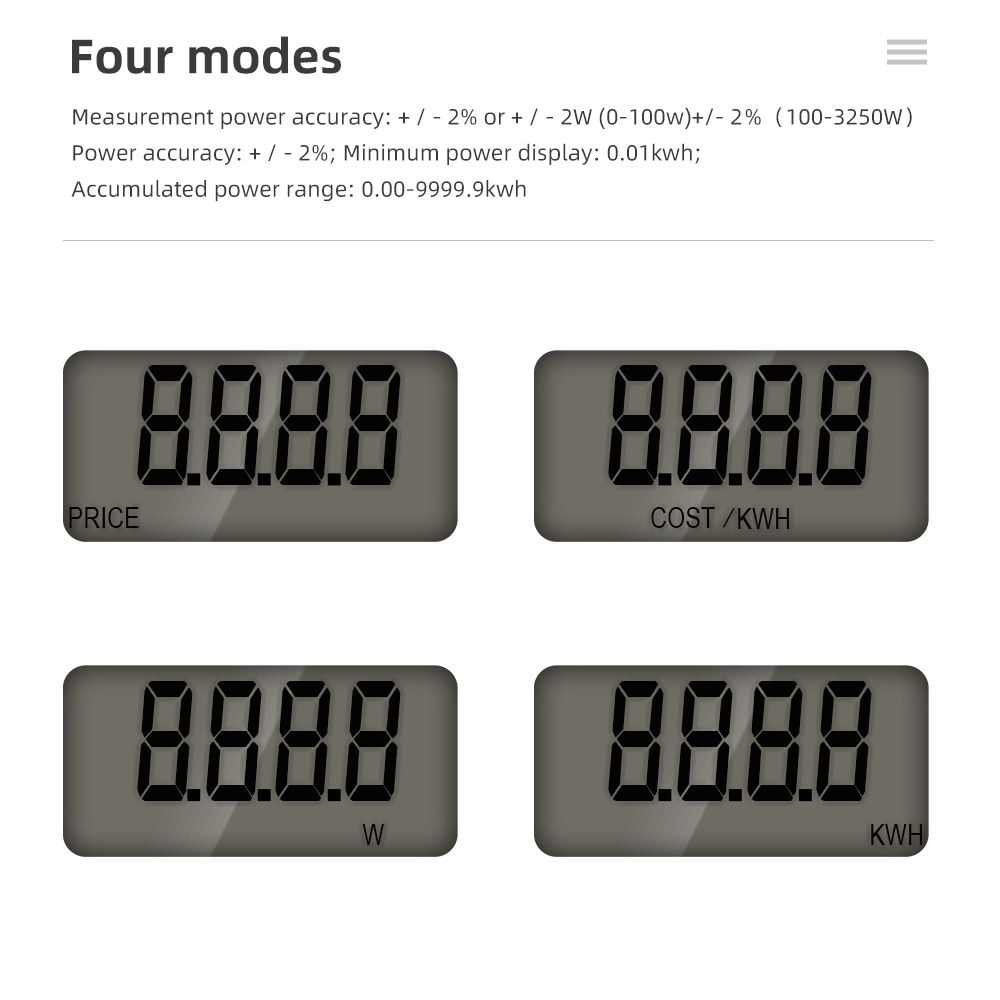 Power Meter Socket KWE-PMB03 Plug Socket Digital Voltage Wattmeter Power Consumption Watt Energy Monitor AC Electricity Analyzer