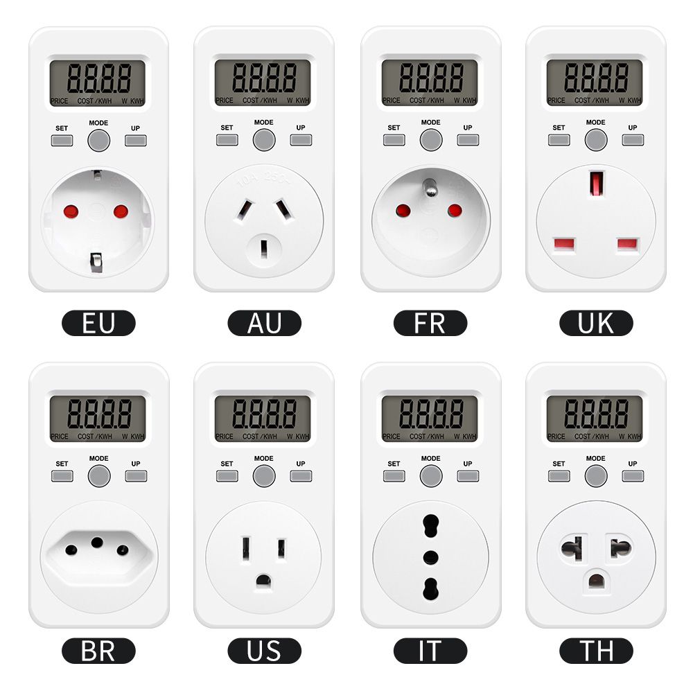 Power Meter Socket KWE-PMB03 Plug Socket Digital Voltage Wattmeter Power Consumption Watt Energy Monitor AC Electricity Analyzer