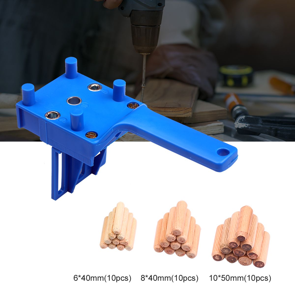 41pcs Quick Wood Doweling Jig Set Handheld Pocket Hole Jig
