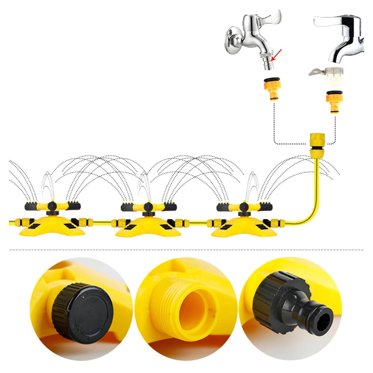 Garden Lawn Sprinkler Automatic 360 Degree Rotating Large Area Coverage Water Sprayers