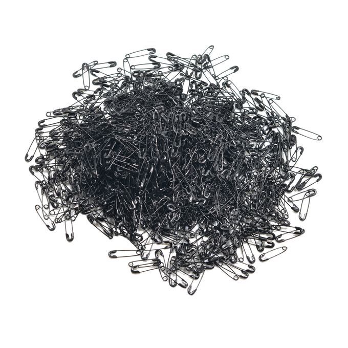 1000x Mini Safety Pins Clothing Label Tags Fasteners Black Pins Clips