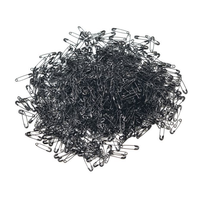 1000x Mini Safety Pins Clothing Label Tags Fasteners Black Pins Clips
