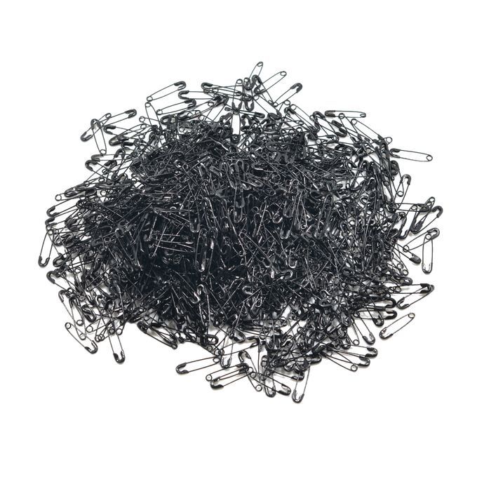 1000x Mini Safety Pins Clothing Label Tags Fasteners Black Pins Clips