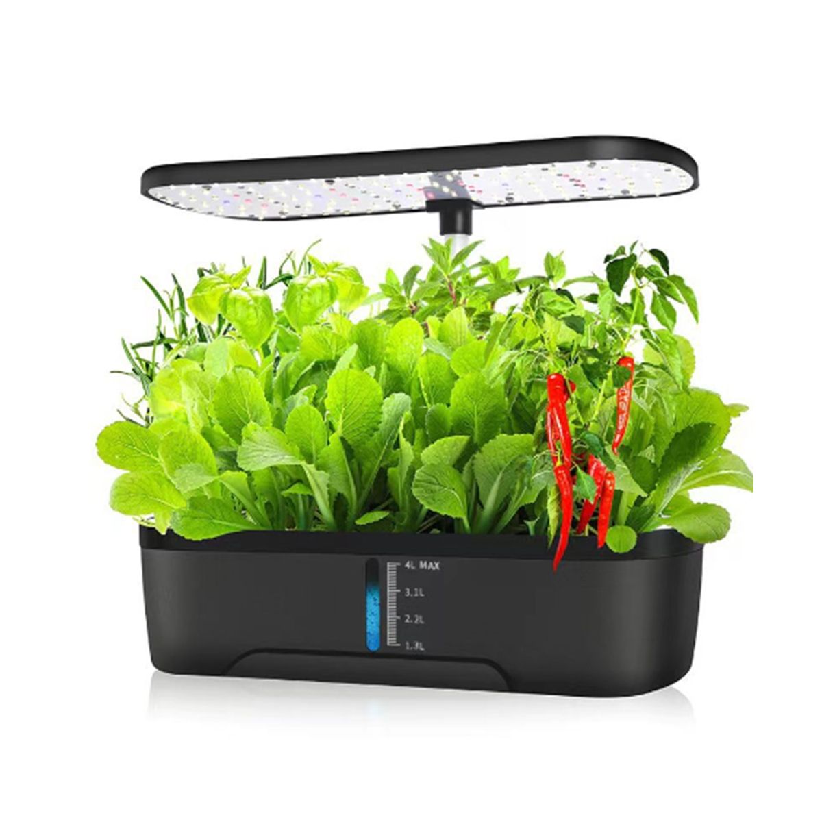Hydroponics Growing System 12 Pods Indoor Herb Garden with Led Grow Light Planter White EU Plug