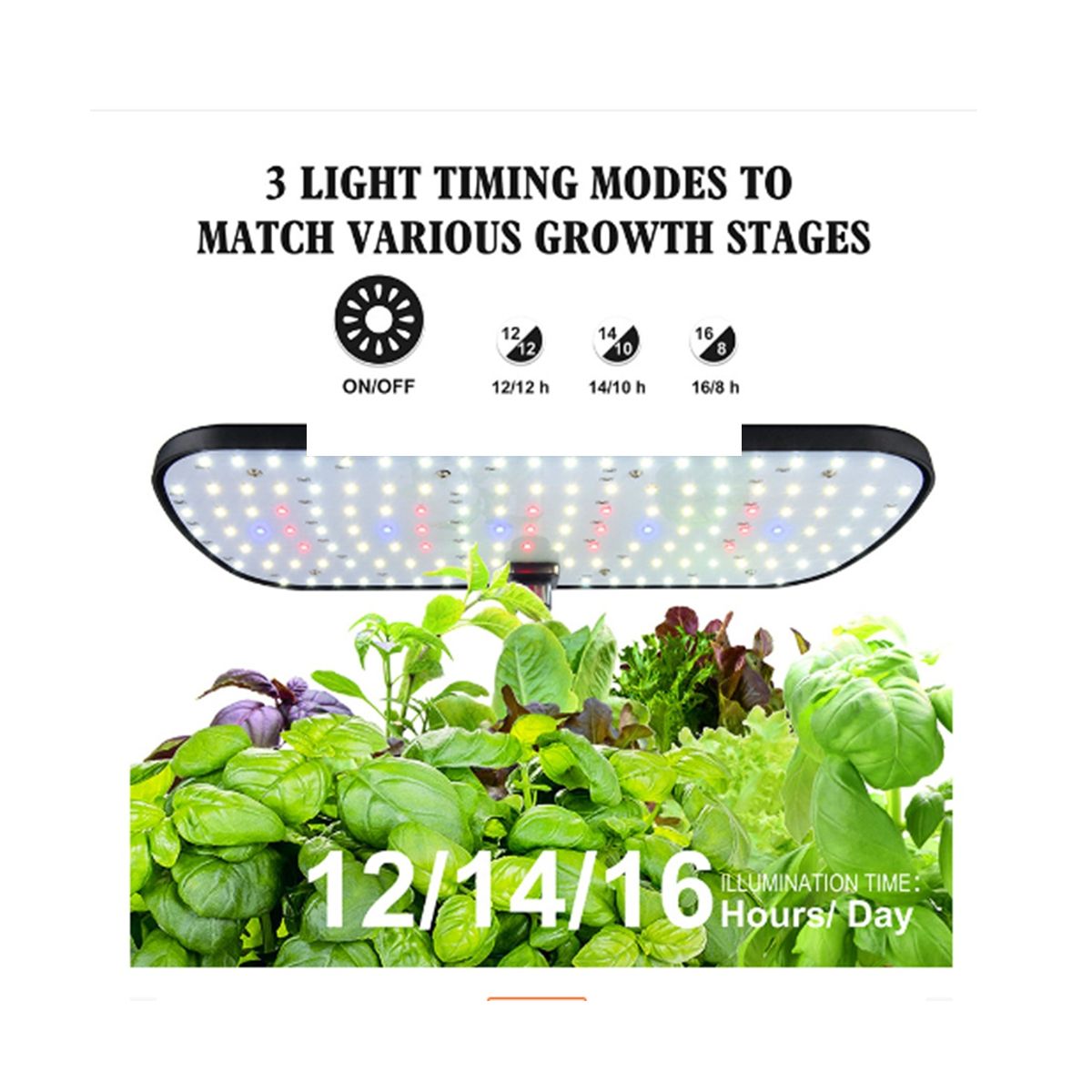 Hydroponics Growing System 12 Pods Indoor Herb Garden with Led Grow Light Planter White EU Plug