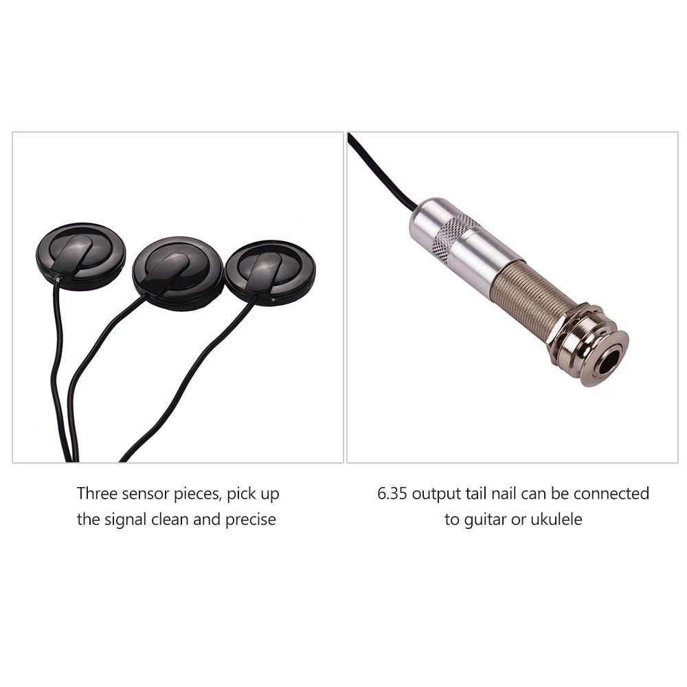 Guitar Triple-Sensor Pickup Professional Piezo Transducer