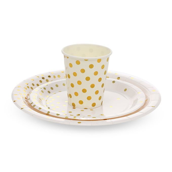 30pcs 9oz Paper Cups + 30pcs 7" Plates + 30pcs 9" Plates Set