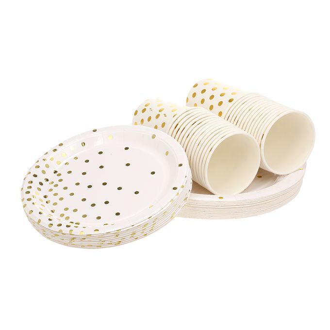 30pcs 9oz Paper Cups + 30pcs 7" Plates + 30pcs 9" Plates Set