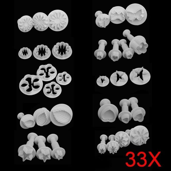 68pcs Cake Mold Set Plunger Fondant Cutter Cakes Biscute