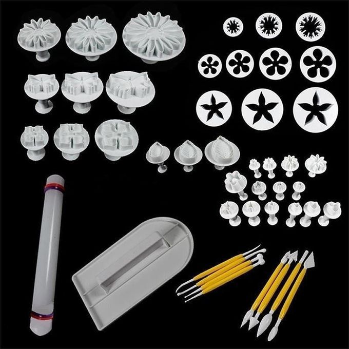 68pcs Cake Mold Set Plunger Fondant Cutter Cakes Biscute