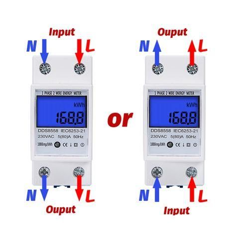 Din Rail KWh Meter 1 Phase 2 Wire LCD Digital