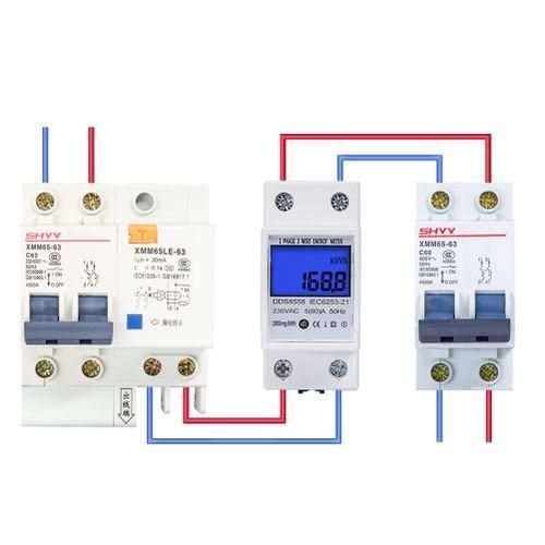 Din Rail KWh Meter 1 Phase 2 Wire LCD Digital