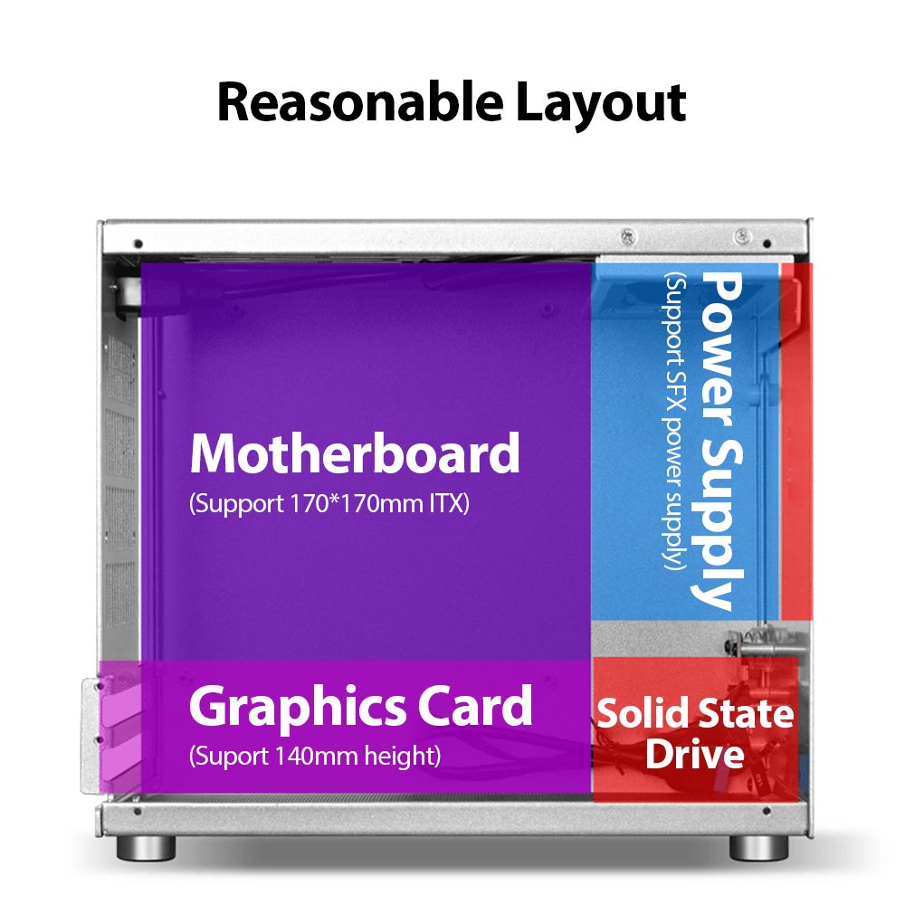 Portable Small Computer Case Aluminum Shell Support