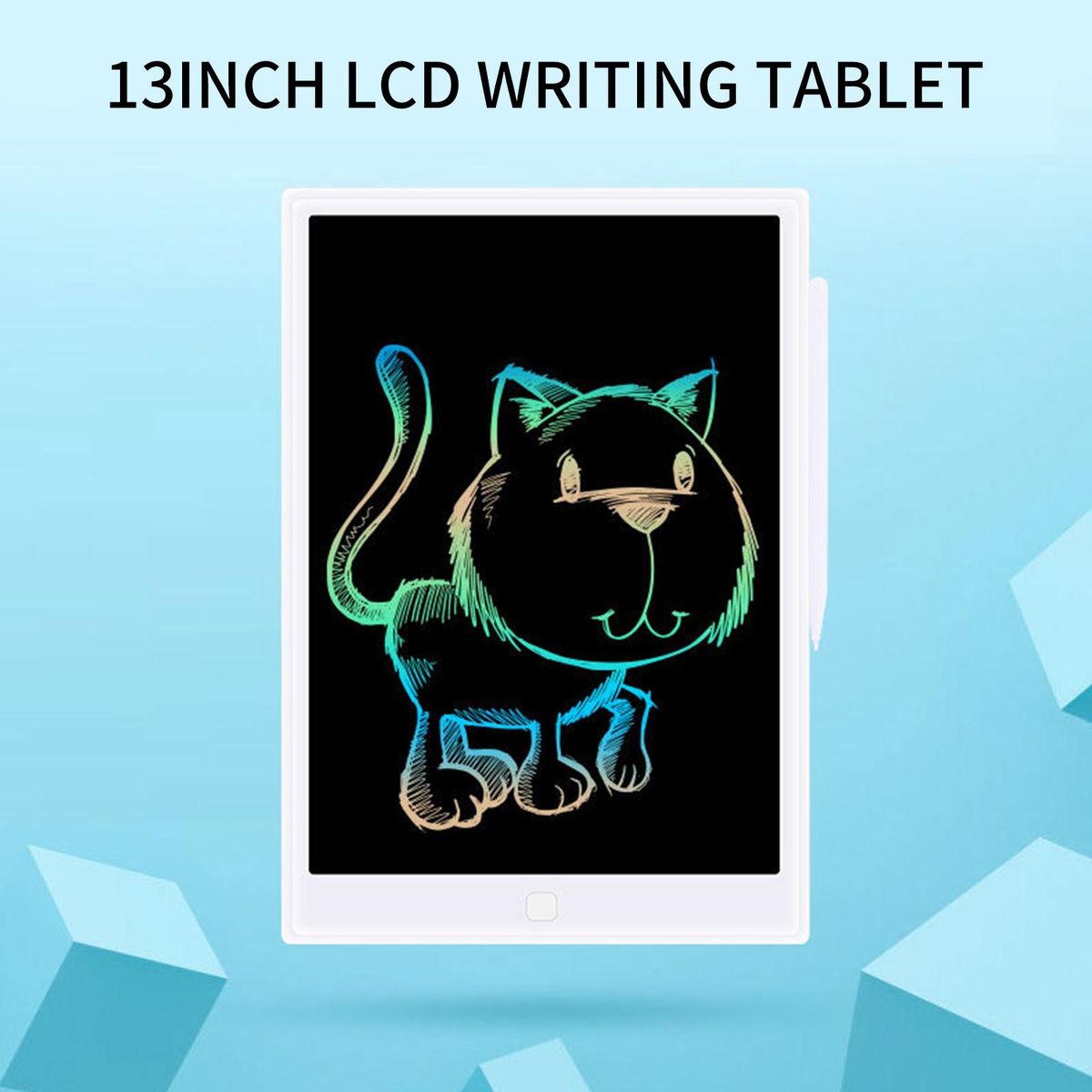 13 Inch LCD Writing Tablet Board Colorful Screen with Stylus Drawing Writing Taking Notes Leaving Messages for Toddlers Boys Girls & Adults White