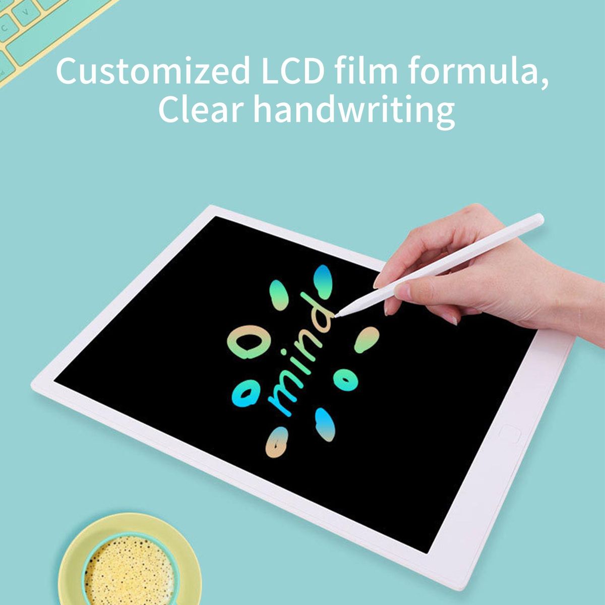 13 Inch LCD Writing Tablet Board Colorful Screen with Stylus Drawing Writing Taking Notes Leaving Messages for Toddlers Boys Girls & Adults White