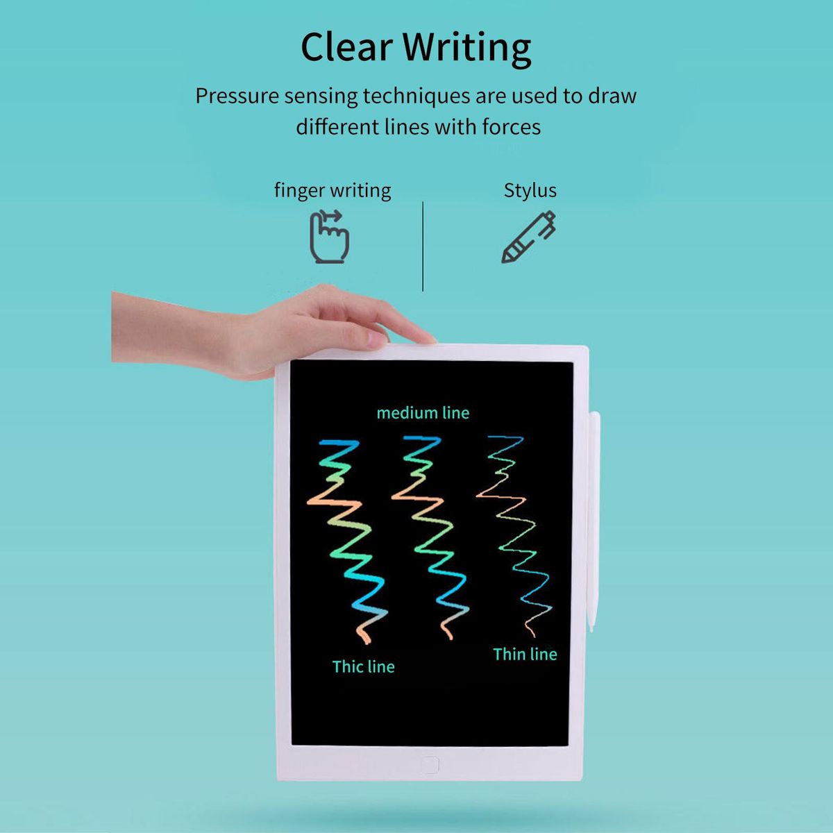 13 Inch LCD Writing Tablet Board Colorful Screen with Stylus Drawing Writing Taking Notes Leaving Messages for Toddlers Boys Girls & Adults White