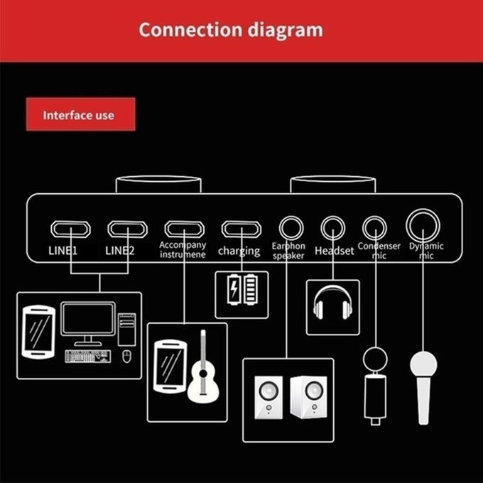 V8S Live Streaming Sound Adapter Phone Laptop Microphone