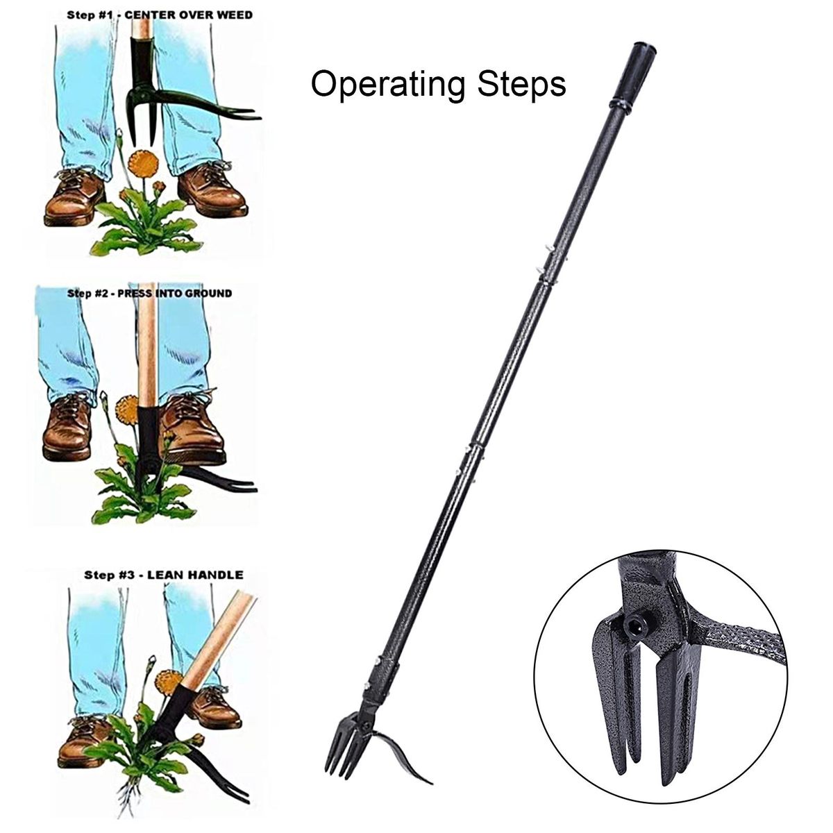 1 Set Weeder Foot Pedal Claw Weeder Garden Stand Up Puller Tool B
