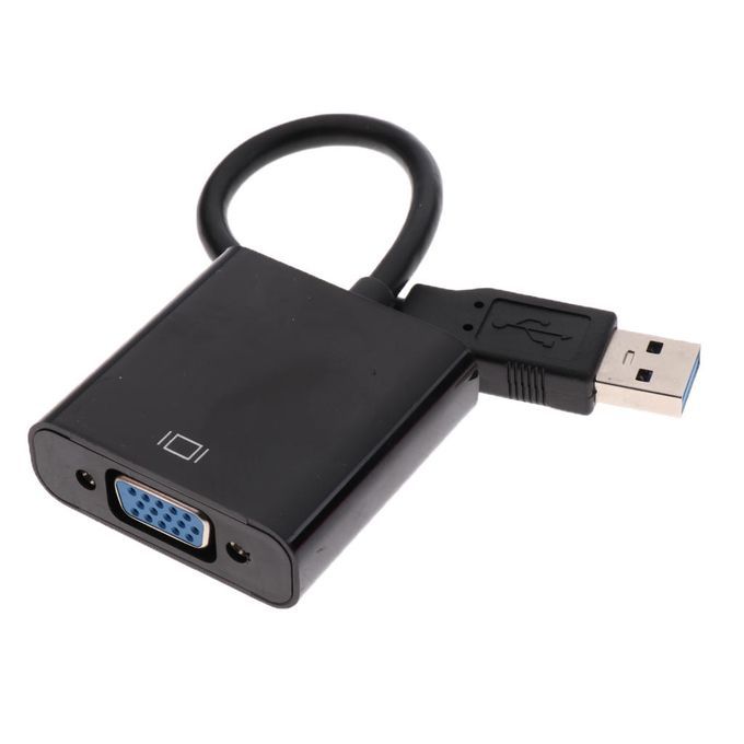 USB 3.0 To VGA External Video Card Multi Monitor Adapter Cable Black