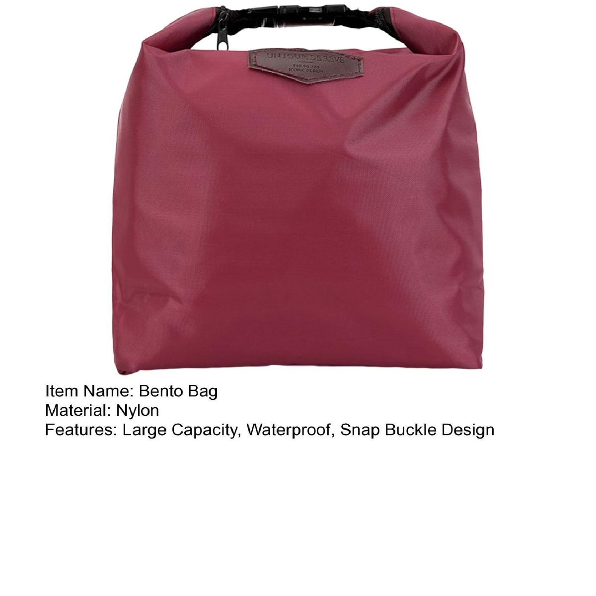 Insulated Lunch Bag School Students Thermal Bento Box Carrying Pouch Wine Red